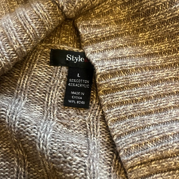COPY - Style and Co cable knit long button up sweater - Picture 2 of 5